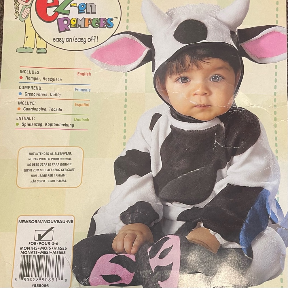 Infant Cow Costume (0-6 mos)